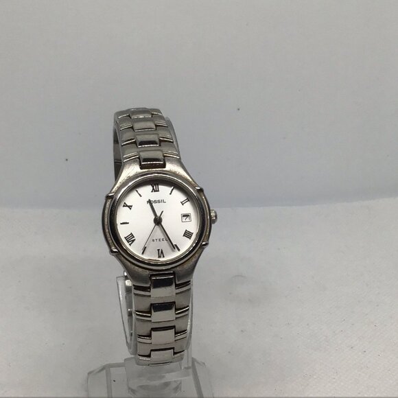 Fossil FS-2651 "STEEL" Women's Silver-Tone Quartz Watch 26mm Date Pre-owned - Picture 11 of 15